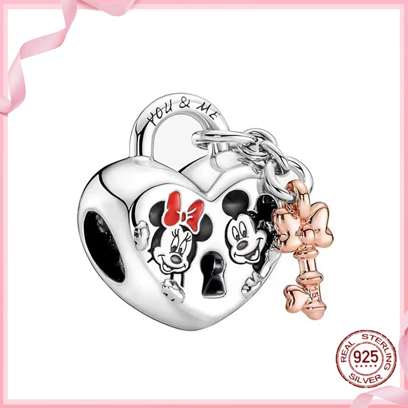 DISNEY HEROCROSS Alliance Mickey Mouse Minnie Plata De Ley 925 Silver Charms Beads Fit Pandora 925 Bracelets Jewelry DIY Gifts