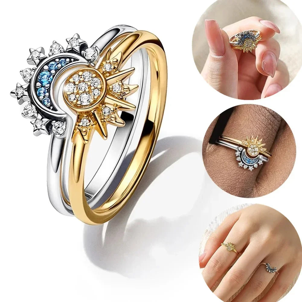 New 925 Sterling Silver Rings Heart Daisy Flower for Women