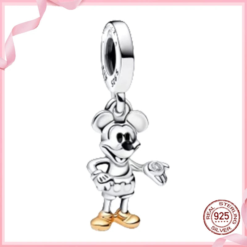 DISNEY HEROCROSS Alliance Mickey Mouse Minnie Plata De Ley 925 Silver Charms Beads Fit Pandora 925 Bracelets Jewelry DIY Gifts