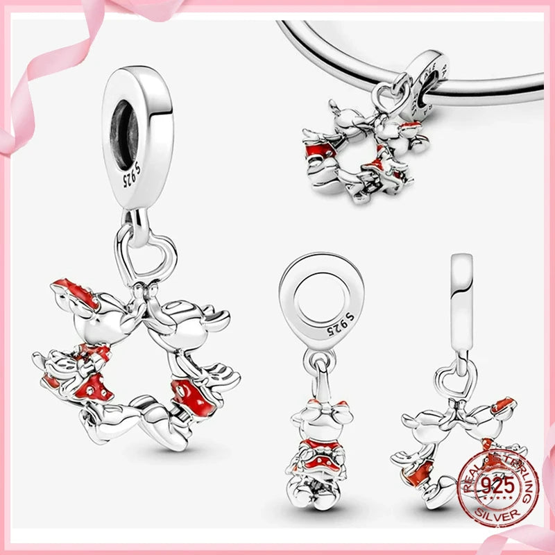 DISNEY HEROCROSS Alliance Mickey Mouse Minnie Plata De Ley 925 Silver Charms Beads Fit Pandora 925 Bracelets Jewelry DIY Gifts