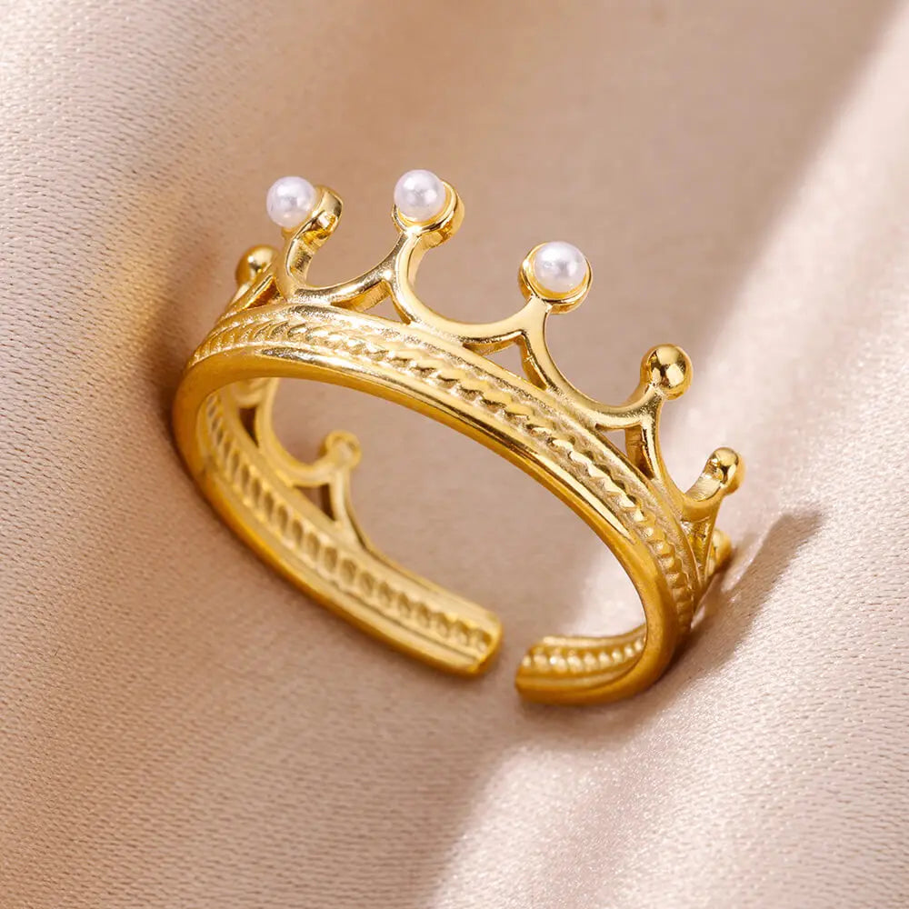 Gold Color Stainless Steel Shell Ring