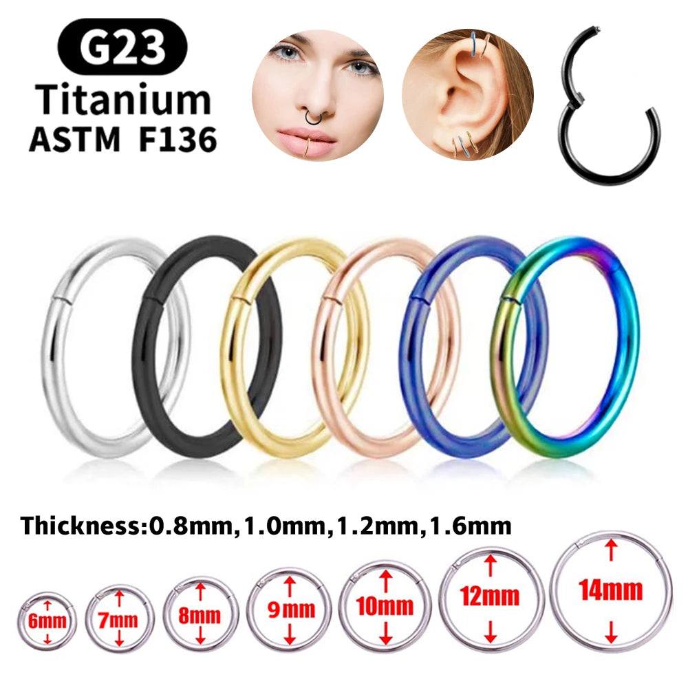 Titanium Nose Rings Mixed Color Body Clips Hoop For Women