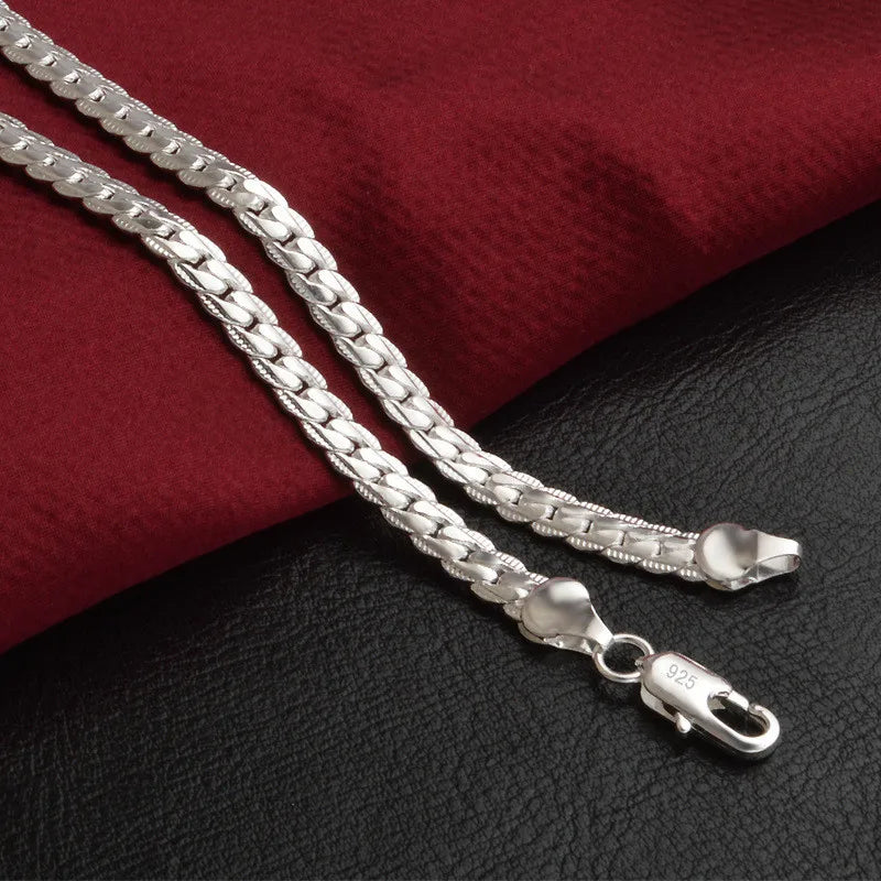 925 Sterling Silver Luxury Brand Design Noble Necklace Chain For Woman