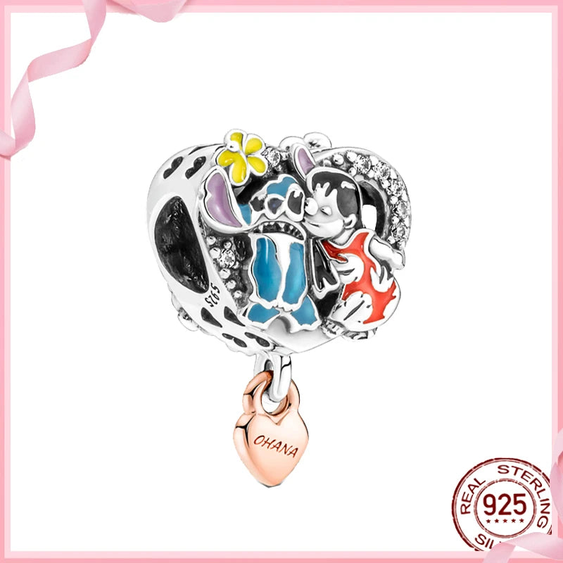 DISNEY HEROCROSS Alliance Mickey Mouse Minnie Plata De Ley 925 Silver Charms Beads Fit Pandora 925 Bracelets Jewelry DIY Gifts