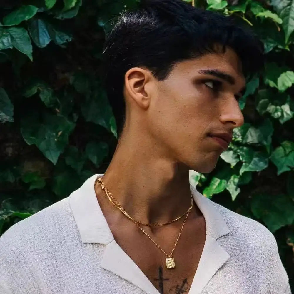 Stainless Steel Box Chain Necklace Gold Color Titanium Steel Men Necklace Fashion Women Jewelry Trend Accessories
