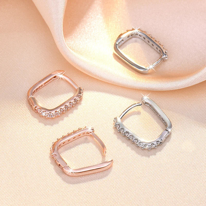 Zircon Circle Hoop Earrings For Woman