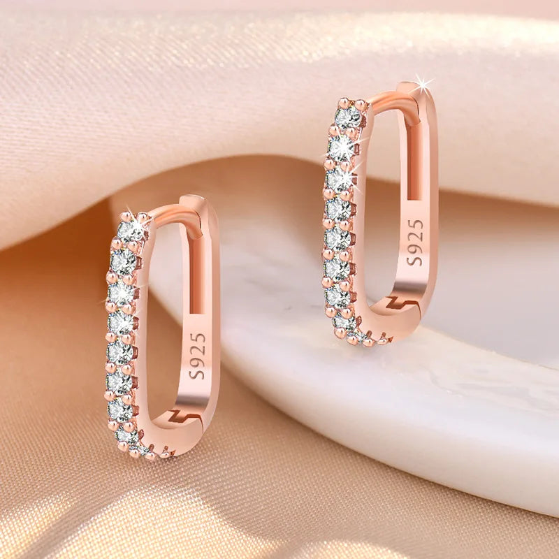 Zircon Circle Hoop Earrings For Woman