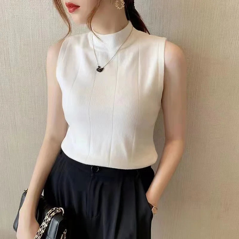 Korean Fashion Ladies Tops Spring New Summer Women Tops Casual Clothes Sleeveless