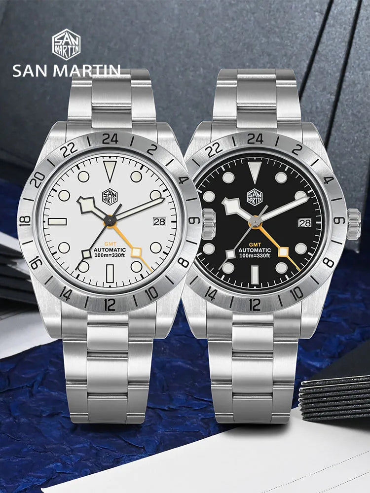 Automatic Mechanical NH34 Stainless Steel Sport Watch Sapphire Luminous Waterproof