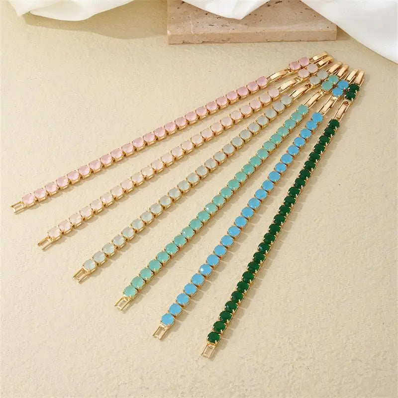 Promotion Gold Plated 18 k Multiple Colors Powder Zirconia Bracelet