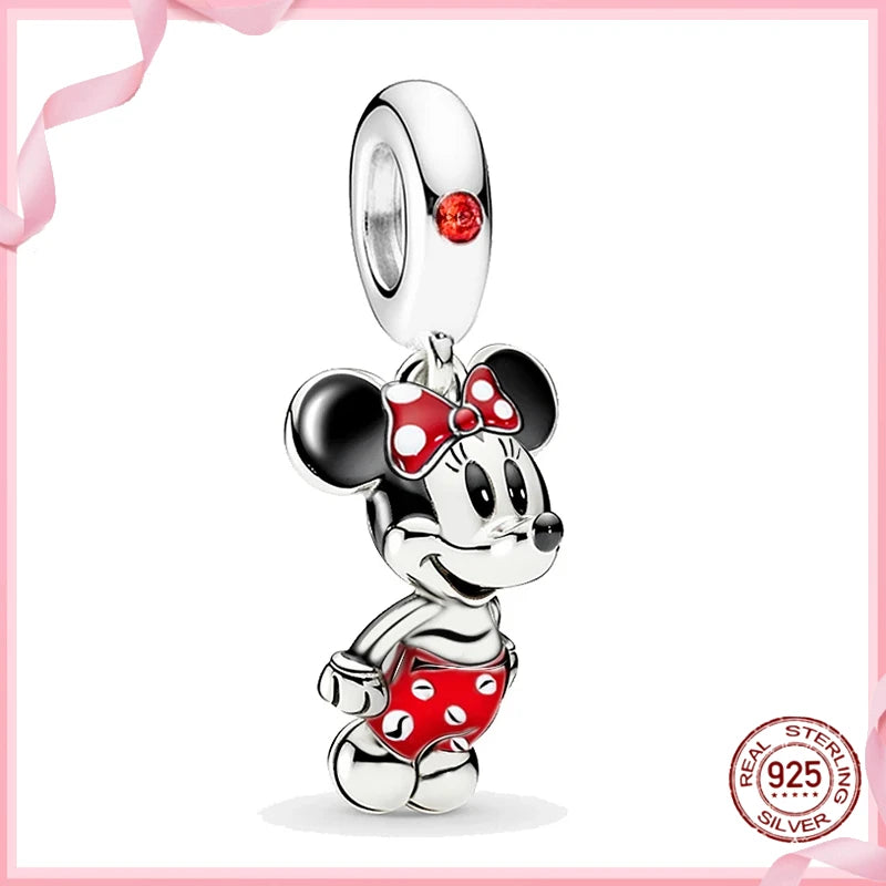 DISNEY HEROCROSS Alliance Mickey Mouse Minnie Plata De Ley 925 Silver Charms Beads Fit Pandora 925 Bracelets Jewelry DIY Gifts