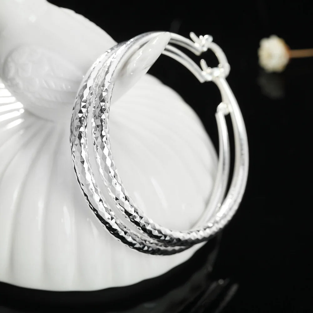 Silver hoop Earrings for Women