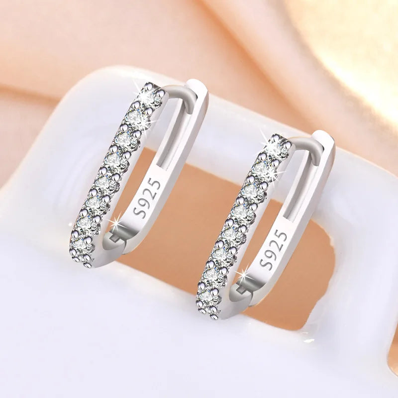 Zircon Circle Hoop Earrings For Woman