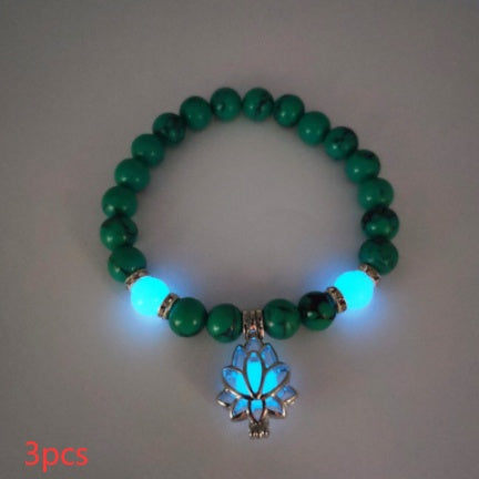 Luminous Lotus Natural Stone Bracelet