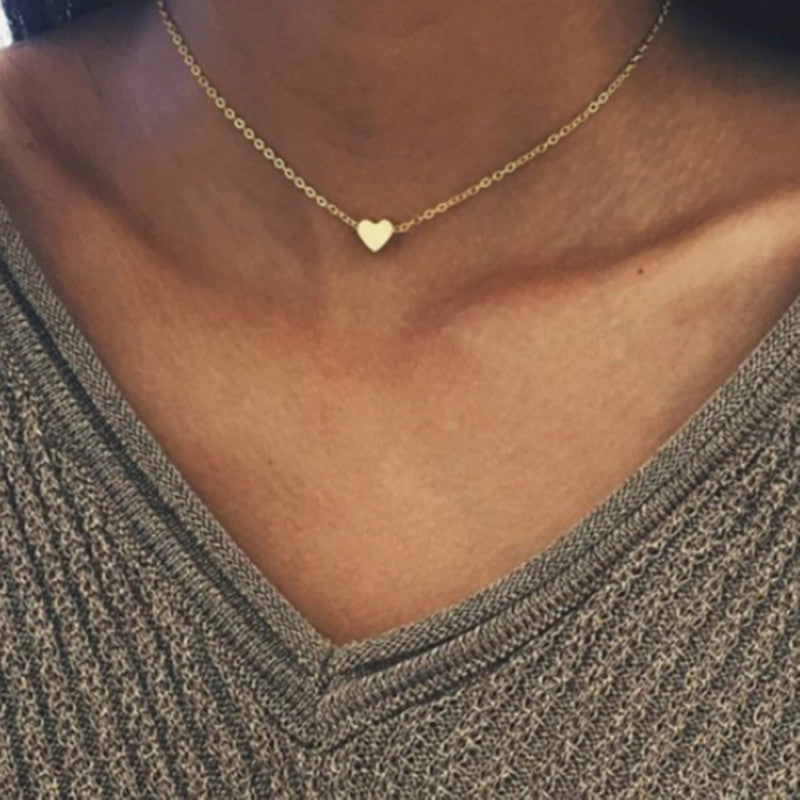 Simple Fashion Gold Color Love Necklaces