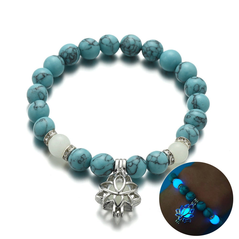 Luminous Lotus Natural Stone Bracelet