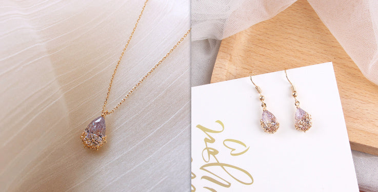 Crystal Water Drop  Necklace