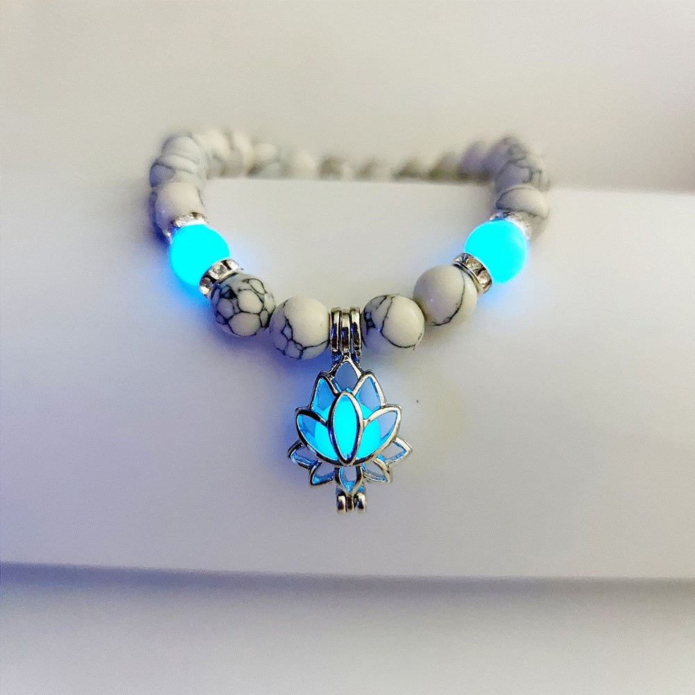 Luminous Lotus Natural Stone Bracelet