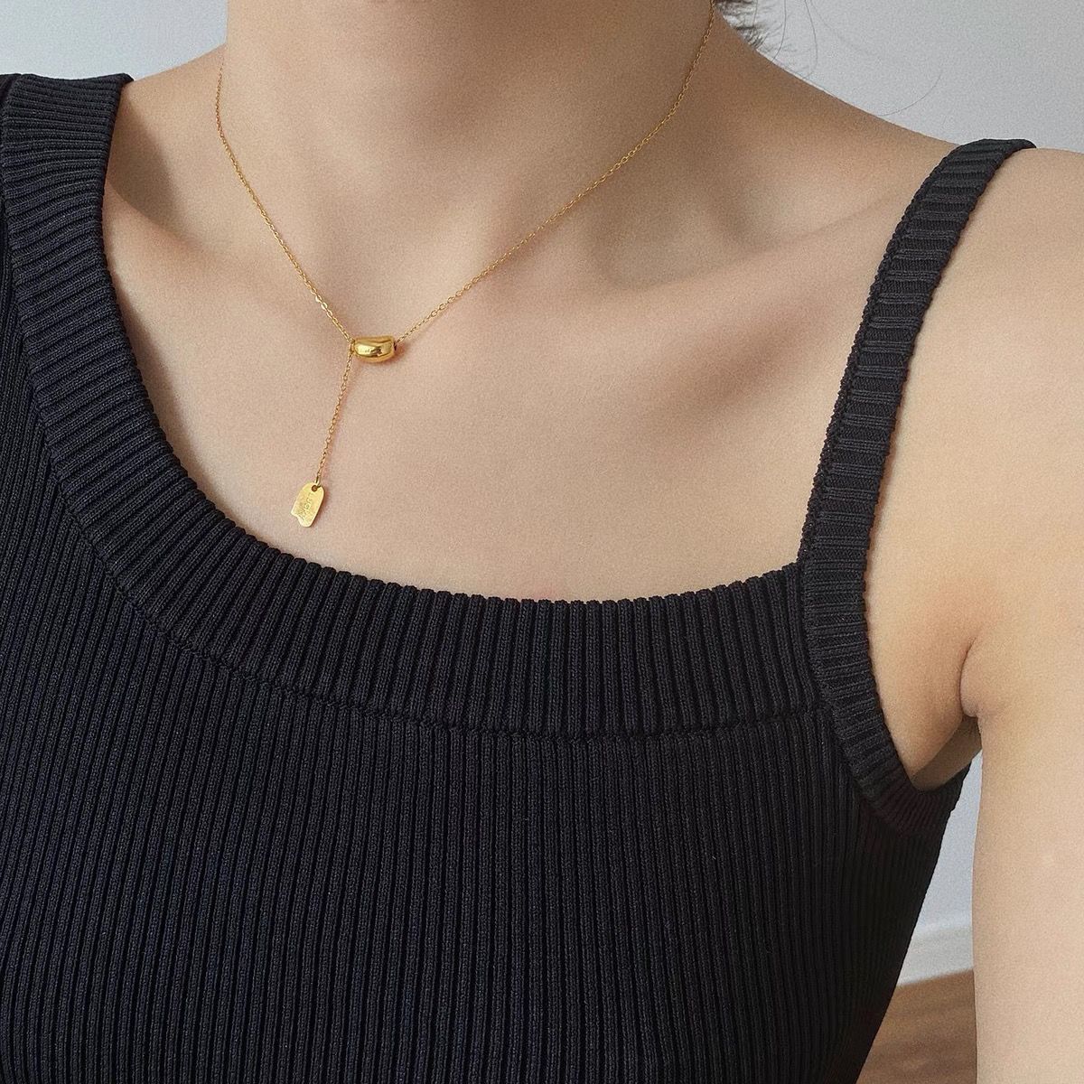 Gold Titanium Steel Necklace