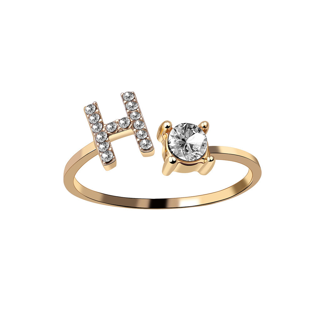 Adjustable Letter Ring For Women