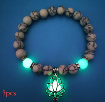 Luminous Lotus Natural Stone Bracelet