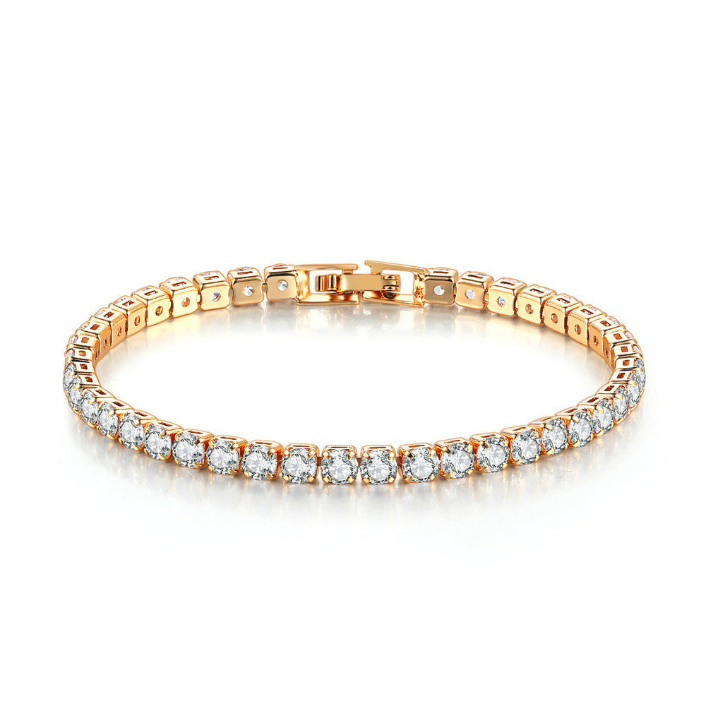 Zircon Bracelet Single Row 4mm Round