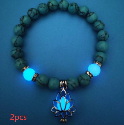 Luminous Lotus Natural Stone Bracelet