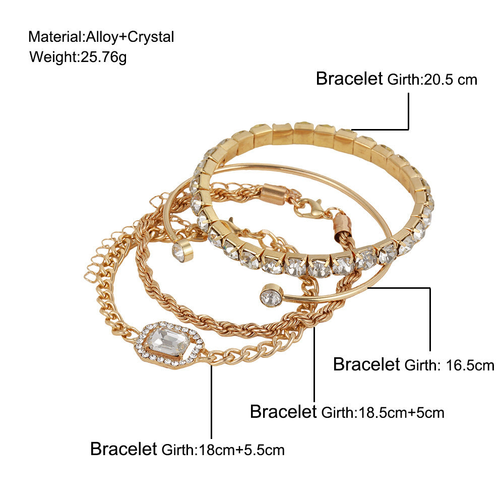 4 Pcs Crystal Bohemian Bracelet