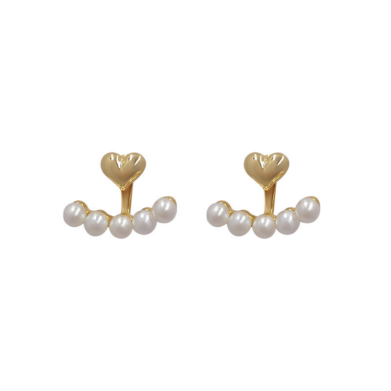 Silver Needle Small Pearl Stud Earrings